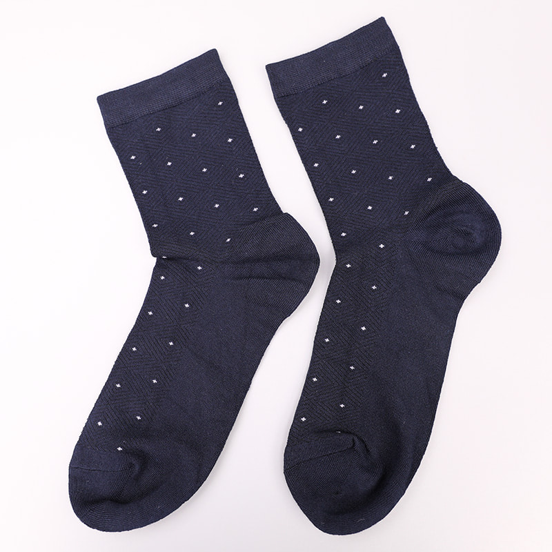 Mjukt spunnet sidennylonlindad ammoniak, osynlig diamantformad liten prickig jacquard handsydd vintertjocka herrstrumpor WSD2851