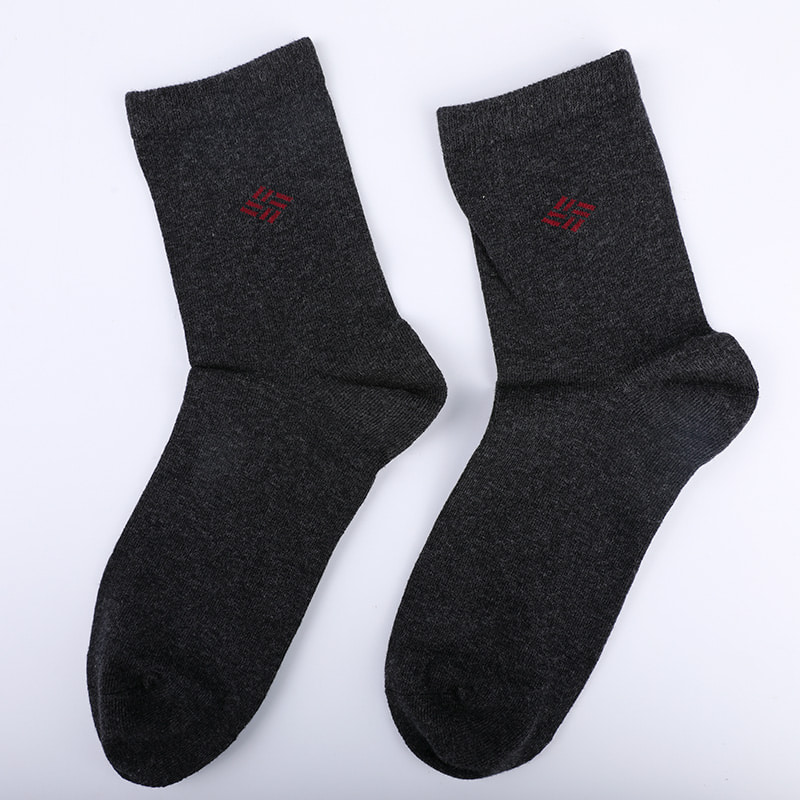 Kammad bomull bomullslindade ammoniakstrumpor 98 % bomullsgarn liten jacquard handsydd höst och vinter herrstrumpor WSD2581