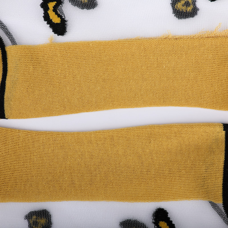 Mode genomskinlig nylonsilke bomullsbotten damstrumpor Leopardmönster blomma genomskinlig siden damstrumpor Kristallsilke damstrumpor WSD1939