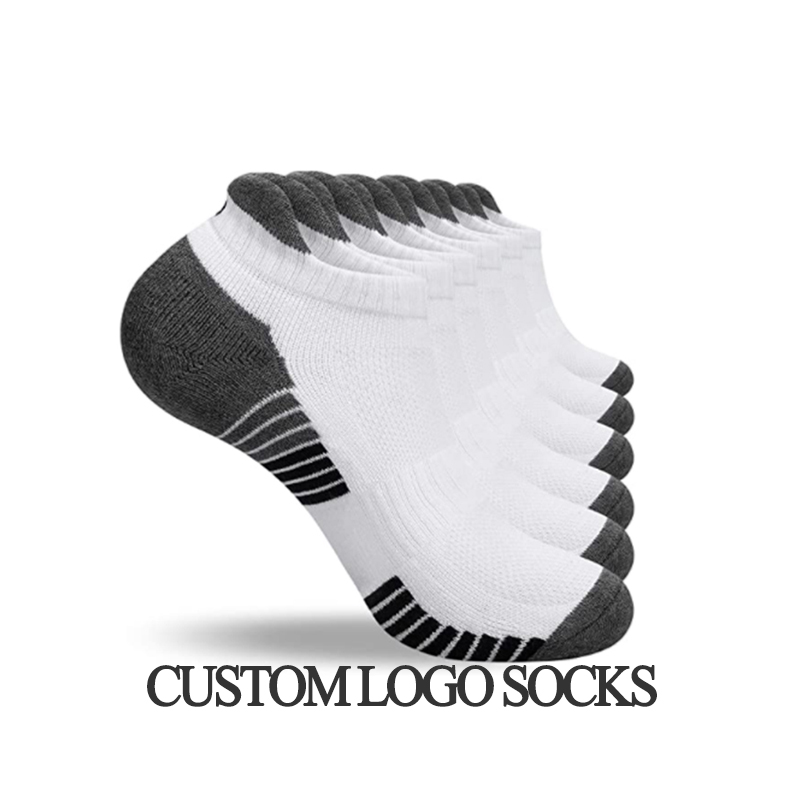 OEM Quality Crew Mode Jacquard Män Gym Basket Sport Sock Terry Anti Slip Custom Socks Logo