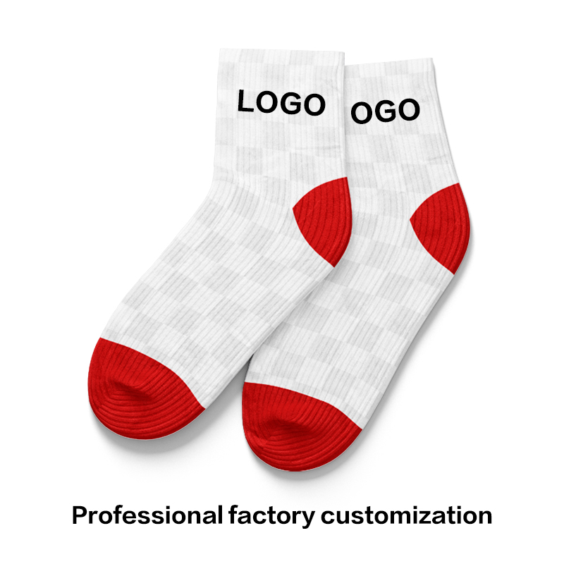 Anpassade strumpor Hotsäljande Custom Logo Printed Socks Polyester Blank White Tube Sublimation 3d Print Custom Socks Printing