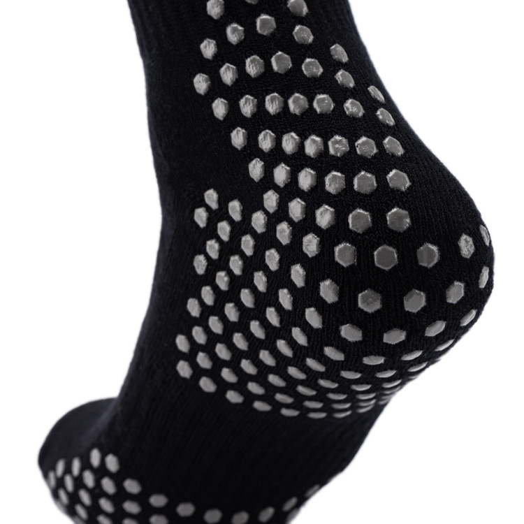 Custom Logo Grip Sock Anti Slip Silikon Bomull Frotté Sportstrumpor Fotboll för män